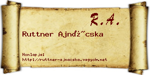 Ruttner Ajnácska névjegykártya